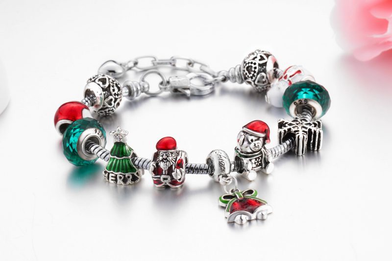 Fashion Christmas Tree Bell Alloy Enamel Women's Bracelet - Image 4